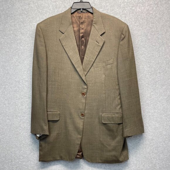 Canali Super 120s Wool Suit Mens 56R Brown 35x29 Pleated Pants 2-Piece - Picture 2 of 16